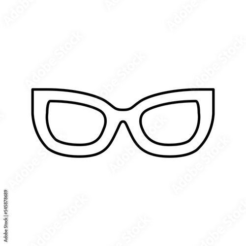 kig girl glasses frame line icon vector illustration