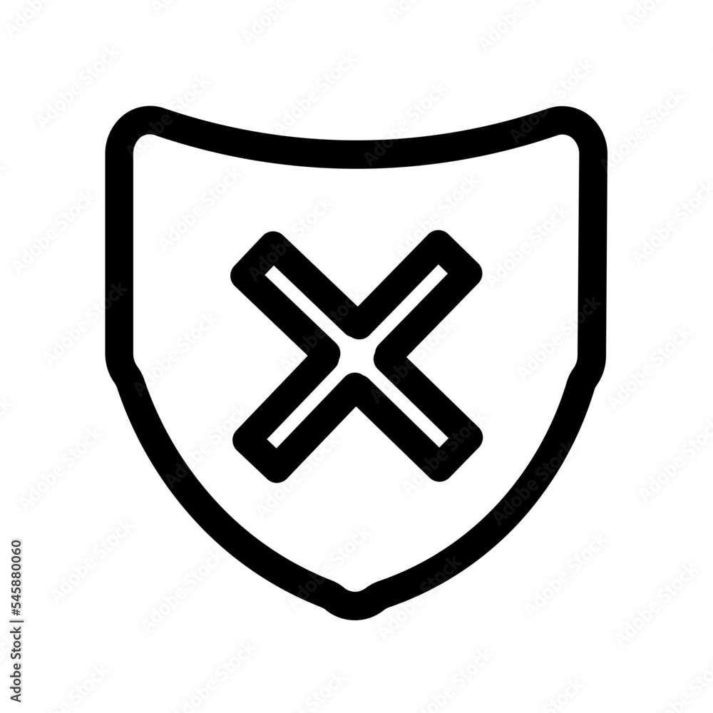 Fototapeta premium Cancel Close Protection Security Shield Icon