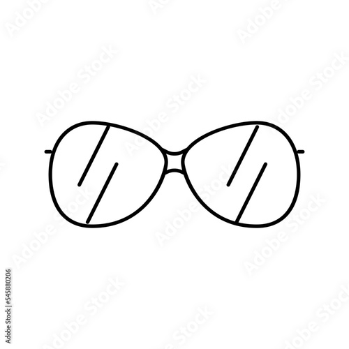 vintage glasses frame line icon vector illustration