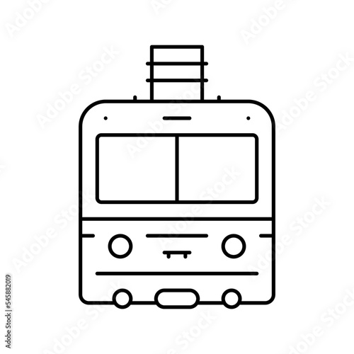 funicular transport vehicle line icon vector illustration