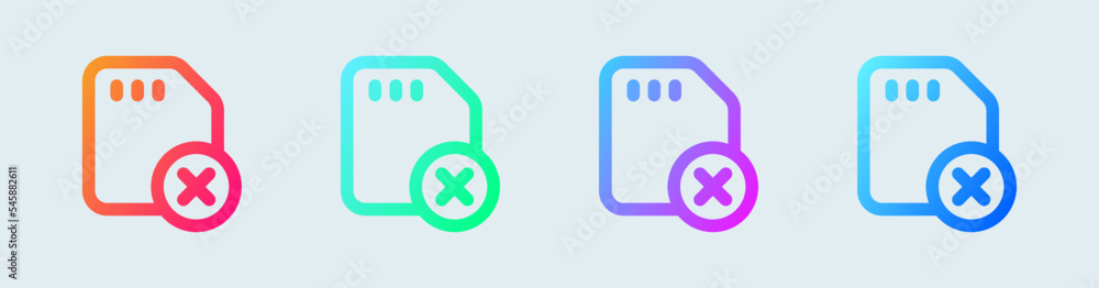Delete line icon in gradient colors. Remove signs vector illustration. Delete line icon in gradient colors. Remove signs vector illustration.