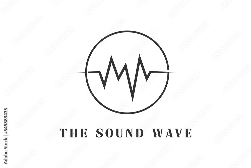 Simple Minimalist Circle Circular Sound Audio Waveform for Recording Logo