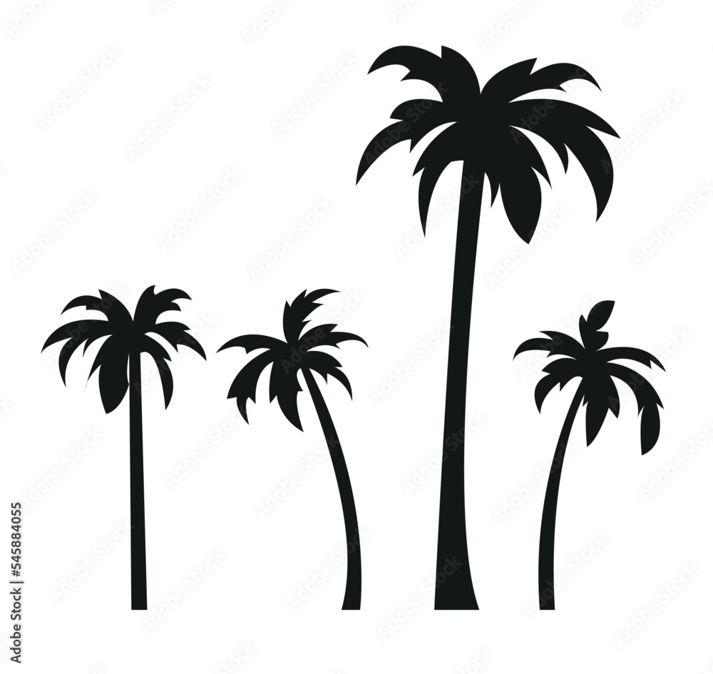 Palm tree or coconut tree flat vector icon
