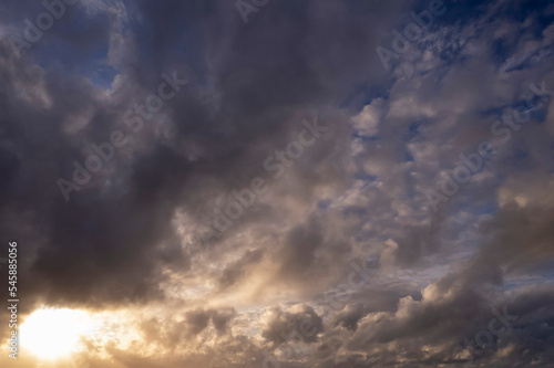 Dramatic cloudy sky. Abstract nature background for design purpose.