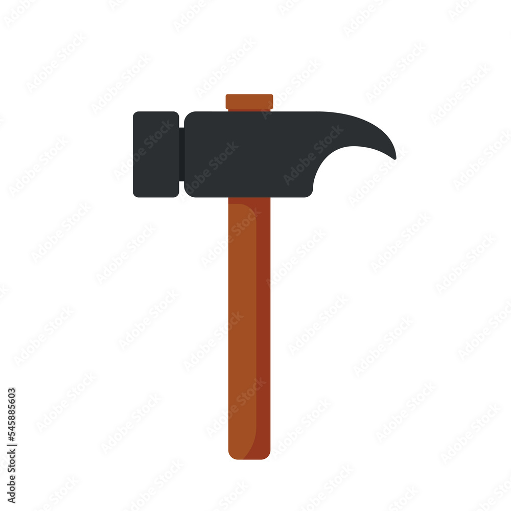 Flat Hammer Icon Clipart Animated Cartoon Vector Illustration Isolated on White Background Flat Hammer Icon Clipart Animated Cartoon Vector Illustration Isolated on White Background
