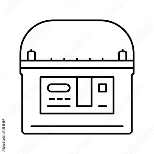 absorbent glass mat battery agm line icon vector illustration