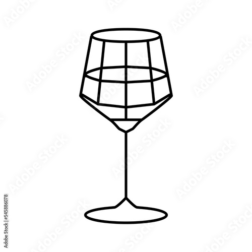 merlot wine glass line icon vector illustration