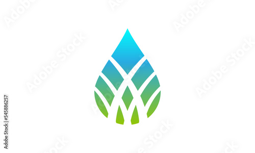 Eco water logo design vector template. Water drop symbol vector . Green ecology logo design vector. Simple clean design water vector.