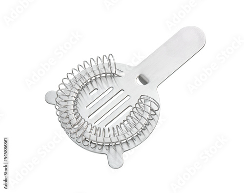 Stainless steel bar cocktail strainer, cut out, photo stacking