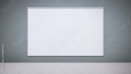 Wall with white blank frame