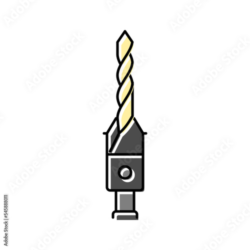 countersink drill bit color icon vector illustration