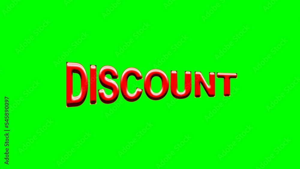 Discount text motion graphics with green screen background Discount text motion graphics with green screen background