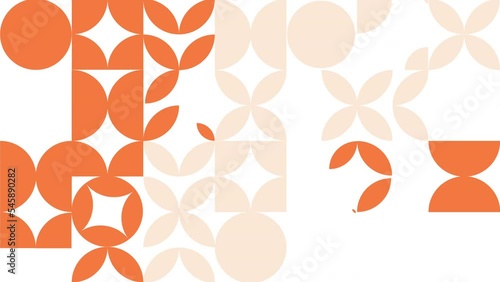 background animation, flat geometric background of orange shapes