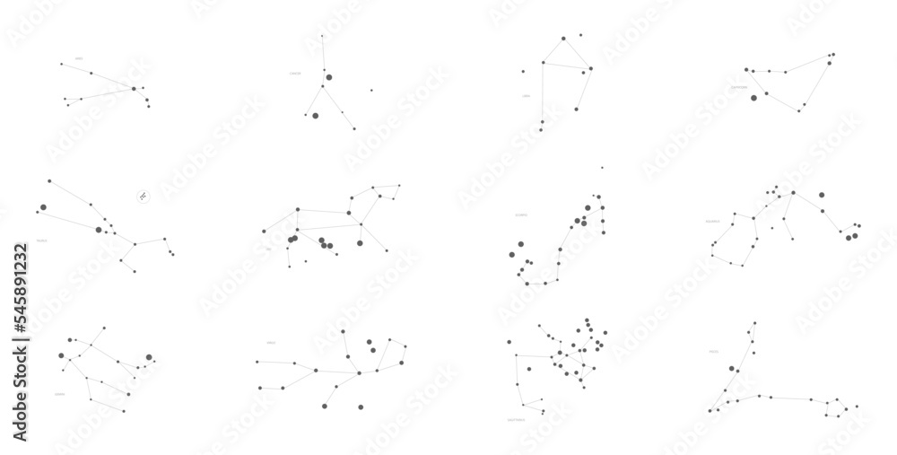 zodiac constellations vector background set zodiac constellations vector background set