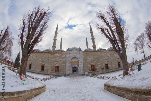 Selimiye Mosque view in Edirne City of Turkey. Edirne was capital of Ottoman Empire. photo
