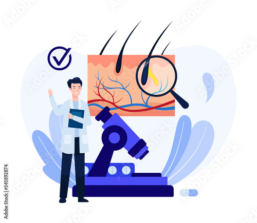 Hair anatomy structure vector illustration