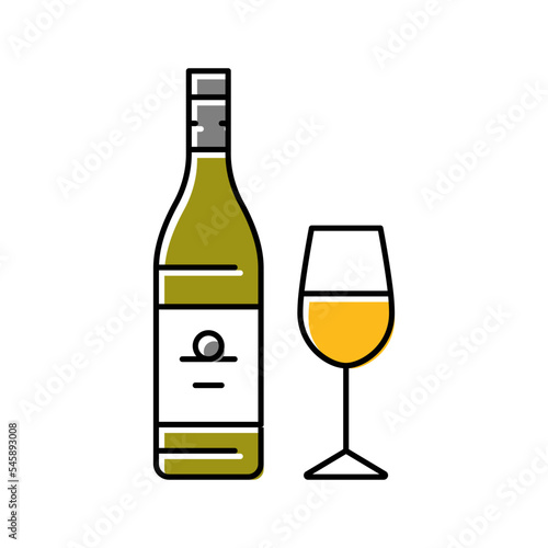 chardonnay white wine color icon vector illustration