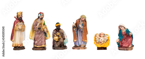 Nativity scene with holy family and three kings