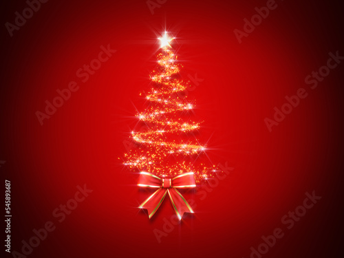 Christmas Tree on Red