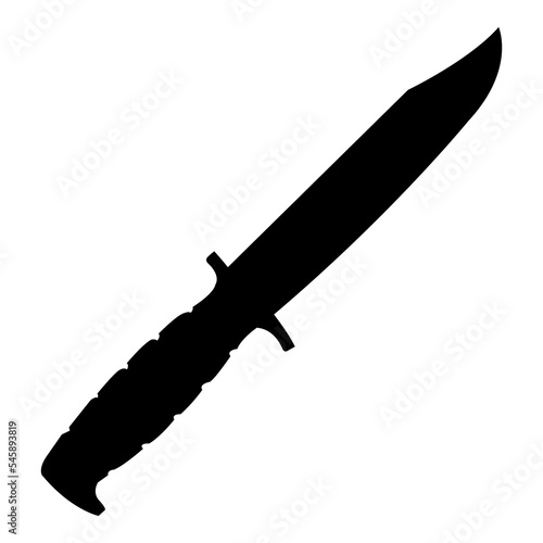Fototapeta Silueta aislada de cuchillo de combate