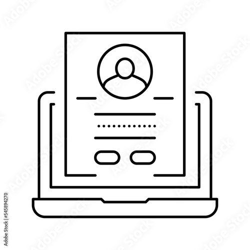 register online line icon vector illustration