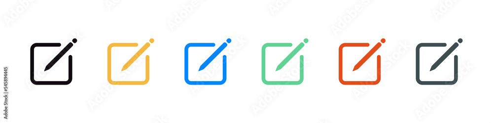 Edit icon. Pencil editing document sign. Correct edition file. Edit doccument vector set. Edit icon. Pencil editing document sign. Correct edition file. Edit doccument vector set.