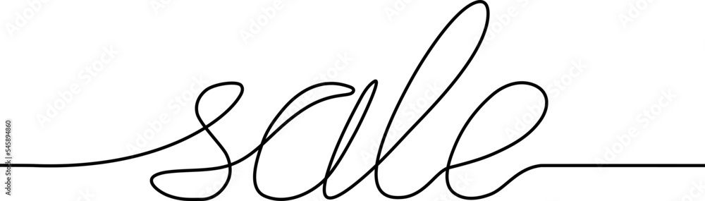 Sale letters vector continuous line drawing Sale letters vector continuous line drawing