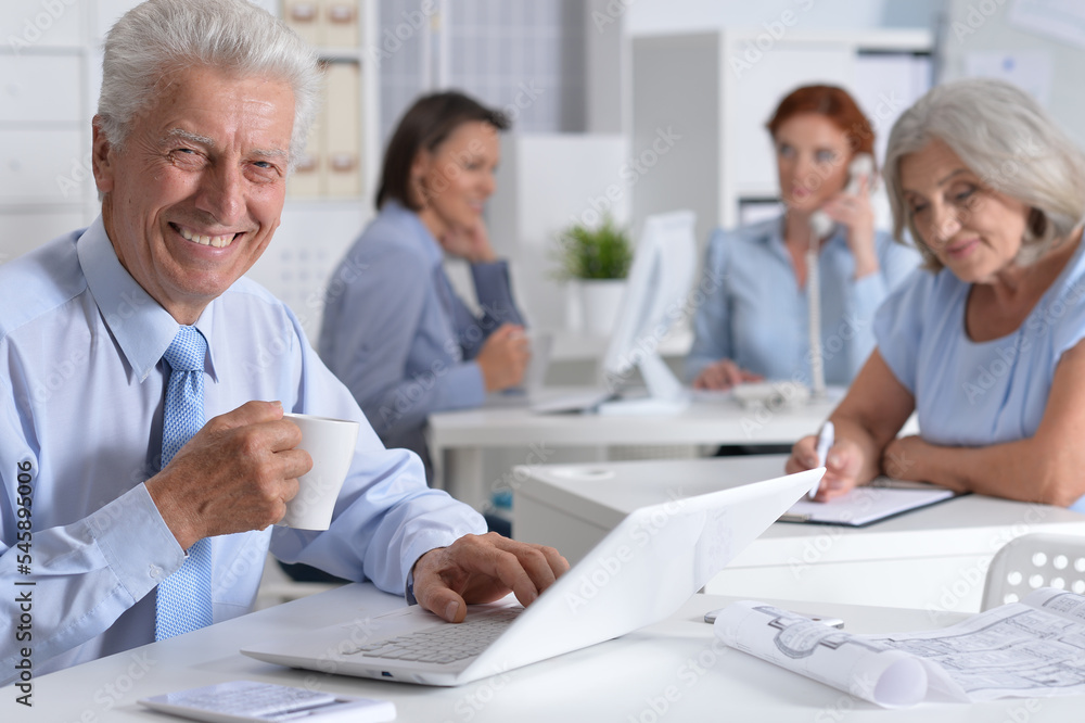 business man working in modern light office business man working in modern light office