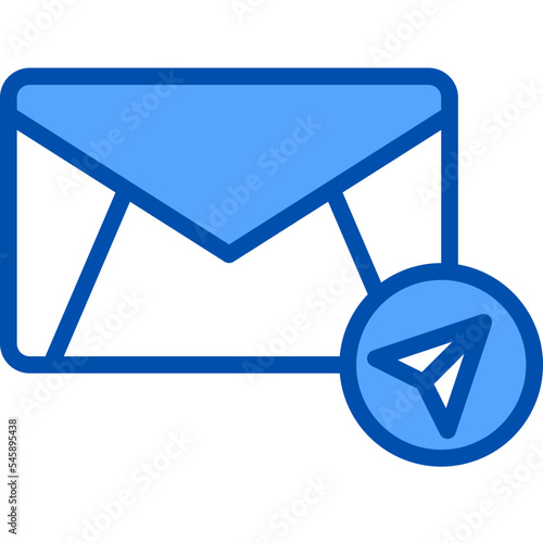 Sent blue outline icon