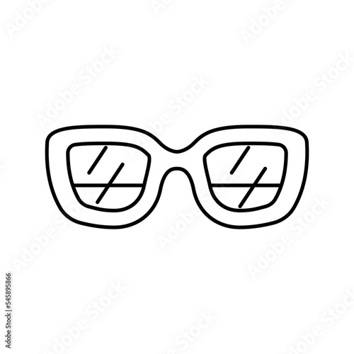 beach glasses frame line icon vector illustration