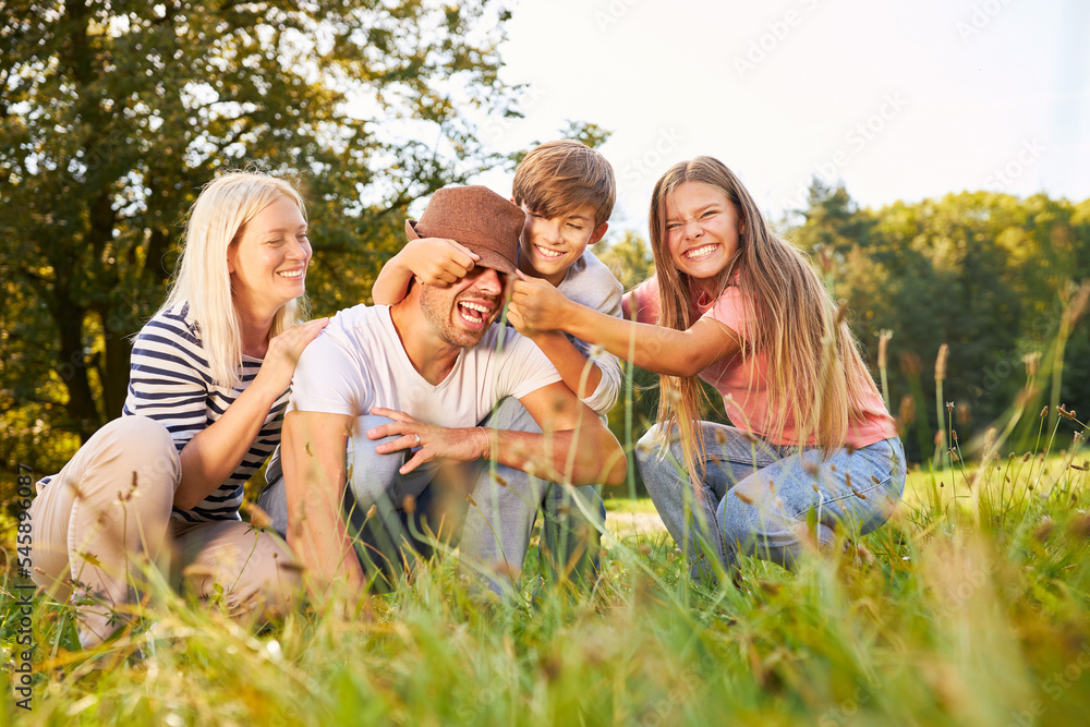 Children have fun on a trip in nature