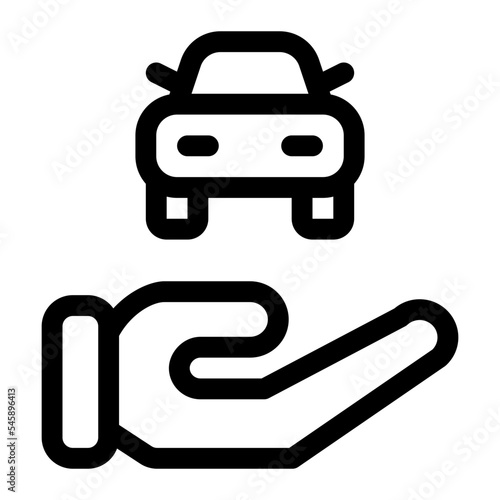 Car Rental Rent Dealership Hand Icon