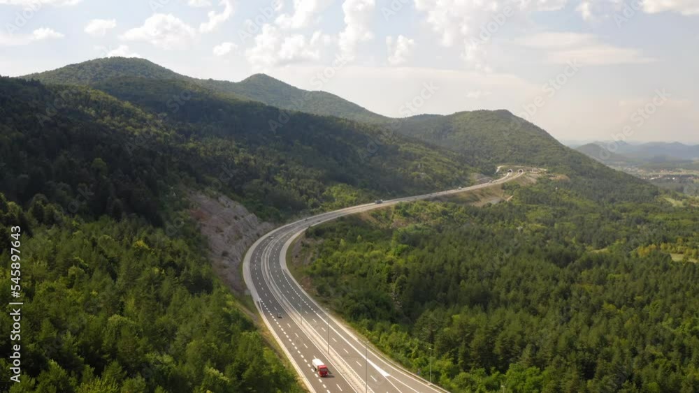 Highway in mountains near Slovenia, Europe Highway in mountains near Slovenia, Europe