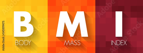 BMI Body Mass Index - value derived from the mass and height of a person, acronym text concept background