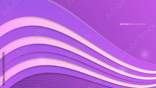 Lavender purple wavy background with line layers and minimal gradient. Vector illustration.