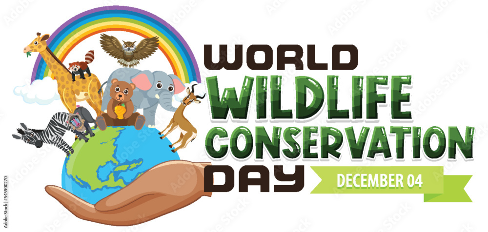 Fototapeta premium World wildlife conservation day banner design