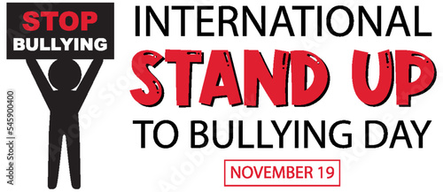 International stand up to bullying day banner design