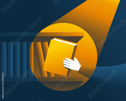 Hand taking the book - motivation to self-studying