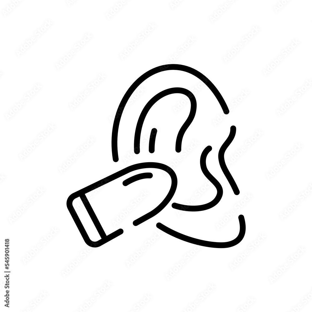 Ear plug black line icon. Face safety. Ear plug black line icon. Face safety.