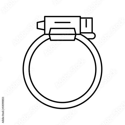 hose clamp line icon vector illustration