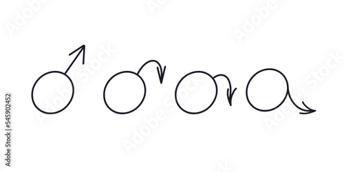 Sex problem. Erectile dysfunction, prostatitis, Impotence. Male gender symbol. Impotence, flaccid soft penis. Infertility, pills for potency. Stock vector illustration isolated on white background.