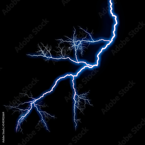 Isolated lightning bolt on dark background for compositing 