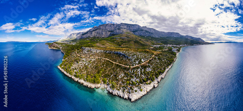 Blue lagoon, island paradise. Adriatic Sea of Croatia, Makarska, Brela 