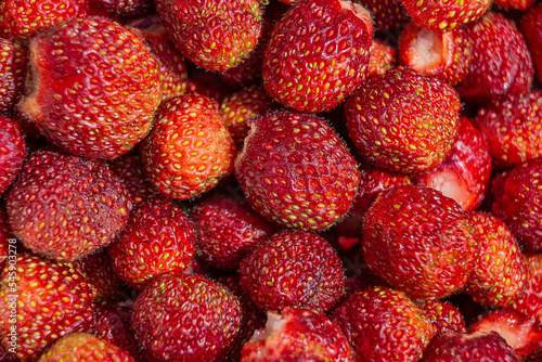 strawberry background. strawberry berries close-up