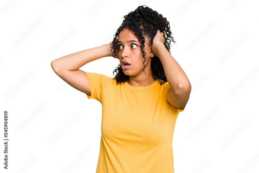 Young cute brazilian woman isolated screaming, very excited, passionate, satisfied with something. Young cute brazilian woman isolated screaming, very excited, passionate, satisfied with something.