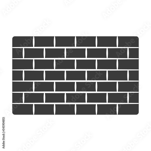 Brick wall glyph icon isolated on white background.Vector illustration.
