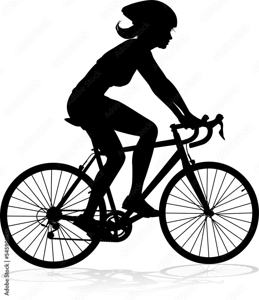 Fototapeta premium Bike and Bicyclist Silhouette