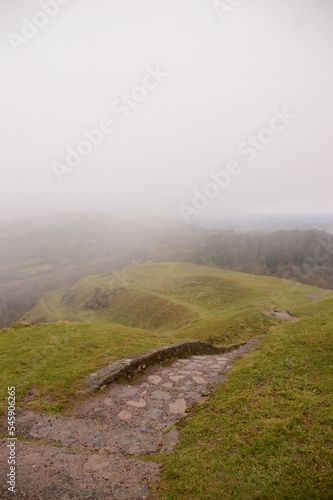 the views at the top of British camp during a foggy day