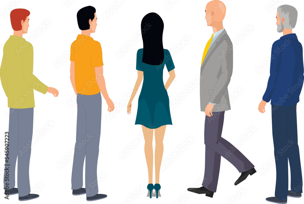 Obraz premium people behind , flat illustration
