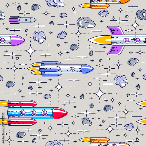 Space seamless background w...